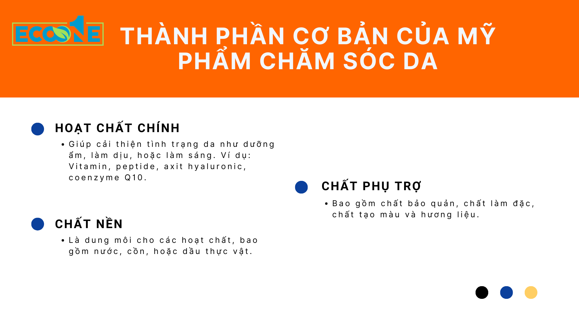 Thành phần cơ bản của mỹ phẩm chăm sóc da